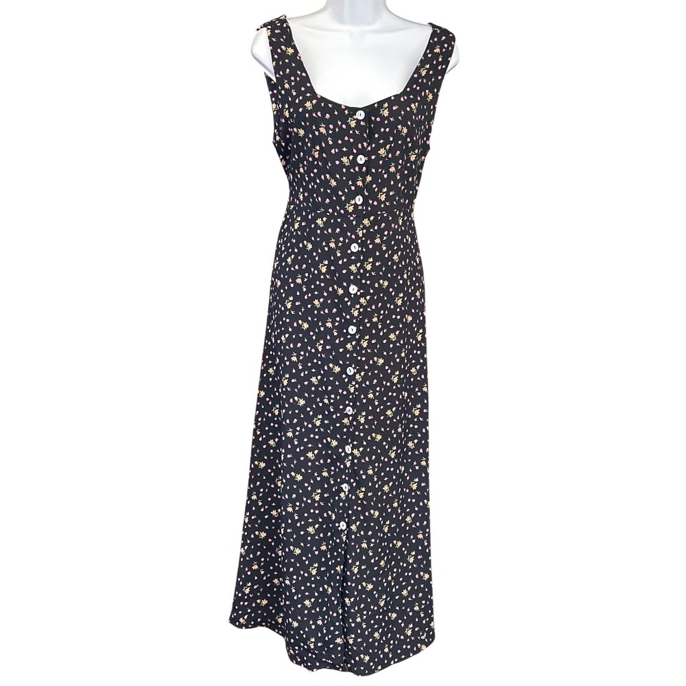 Vintage 90s Robbie Bee Floral Maxi Dress Cottagecore Grunge Summer Prairie